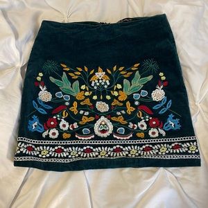 Patterned corduroy skirt